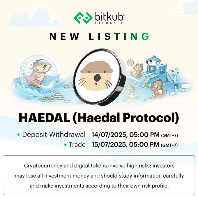 Haedal Protocol $Haedal Debuts On Bitkub July 15, 2025