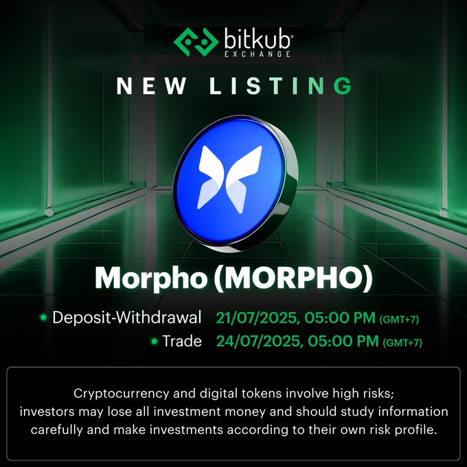 Morpho $Morpho Launching On Bitkub Exchange July 24, 2025-Bitrabo Morpho $Morpho Launching On Bitkub Exchange July 24, 2025