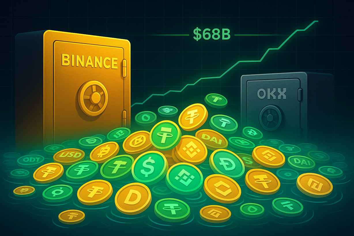 Binance Dominates As Stablecoin Liquidity Surges To $68B