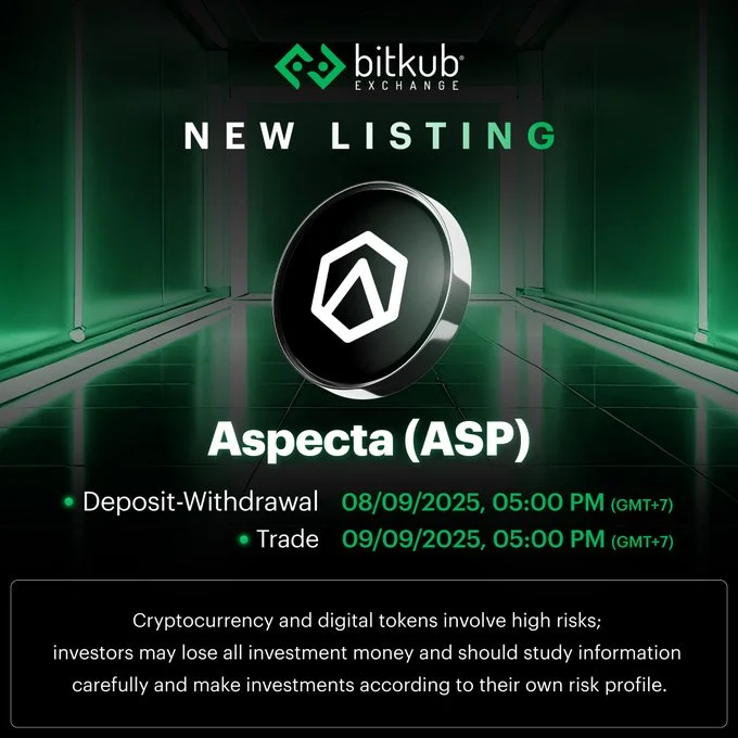 Aspecta $Asp Launching On Bitkub Exchange September 9