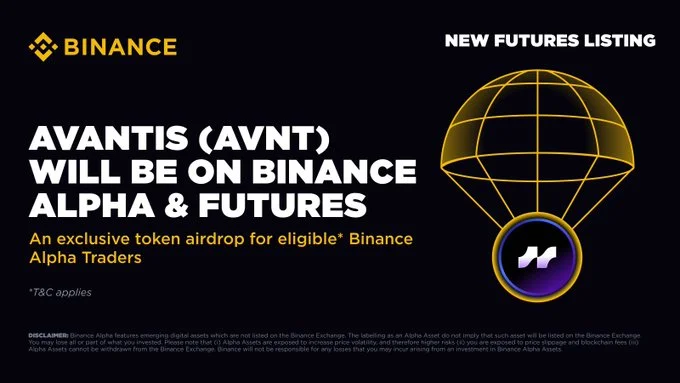 Avantis $Avnt Launches On Binance September 9, 2025