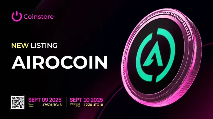 Airocoin Listing On Coinstore Exchange Set For September 9