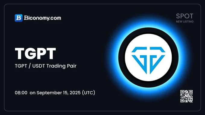 Tgpt Launching On Biconomy Exchange Sept 15, 2025 At 08:00 Utc