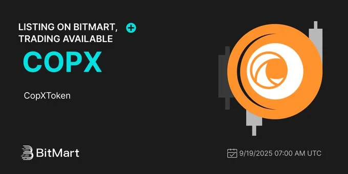 Copxtoken $Copx Launching On Bitmart September 19, 2025
