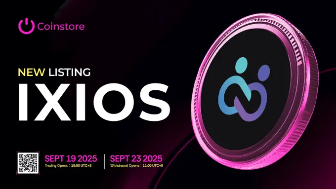 Ixios $Ixios Launches On Coinstore September 19, 2025
