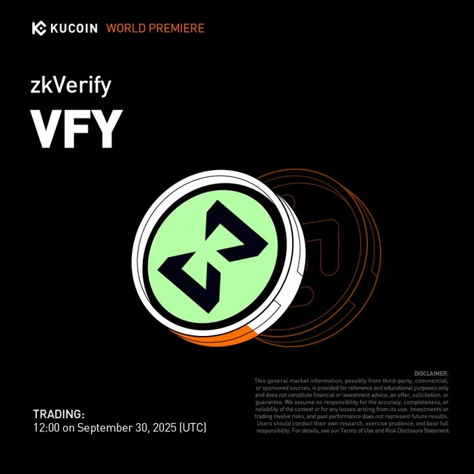 Zkverify $Vfy Launching On Kucoin September 30, 2025