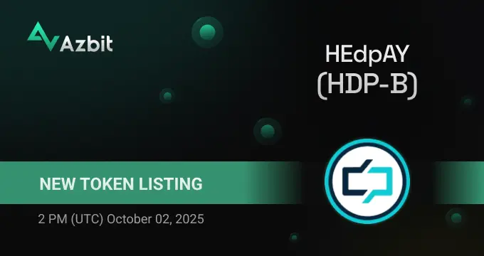 Hedpay $Hdp-B Launching On Azbit Exchange October 2Nd