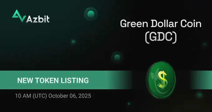 Green Dollar Coin $Gdc Launching On Azbit October 6, 2025