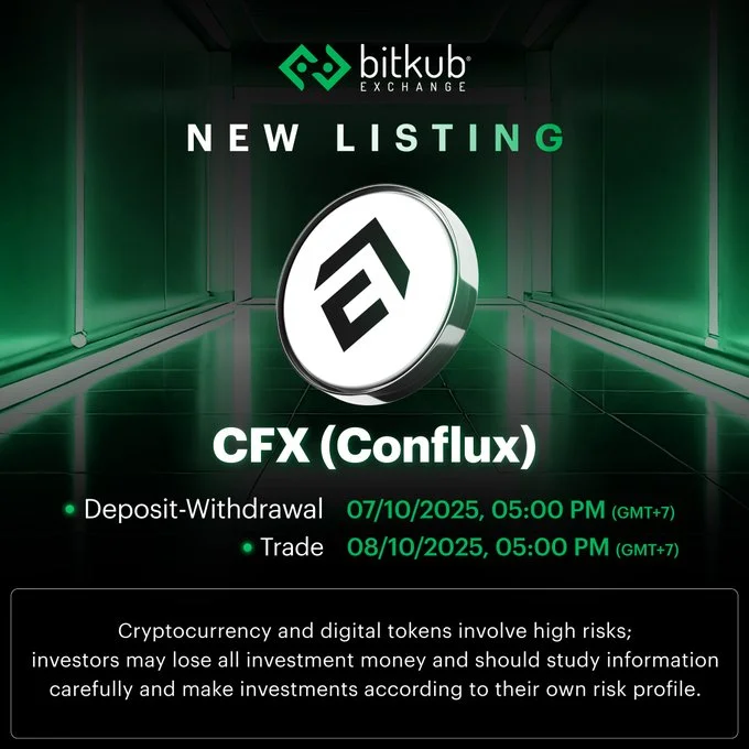 Conflux Network $Cfx Landing On Bitkub Exchange October 8