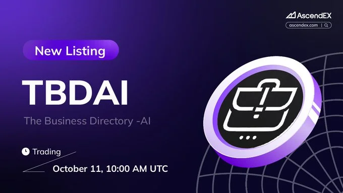 $Tbdai Joins Ascendex: Don’T Miss The Listing On October 11