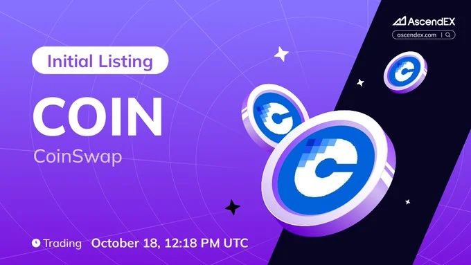 $Coin Launching On Ascendex October 18, 2025 At 12:18 Utc