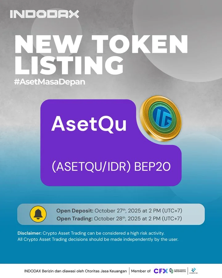 Asetqu $Asetqu Launches On Indodax October 28, 2025