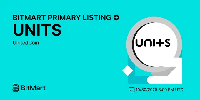 Unitedcoin $Units Launches On Bitmart October 30, 2025-Bitrabo Unitedcoin $Units Launches On Bitmart October 30, 2025