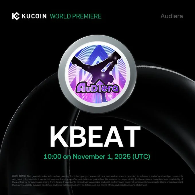 Audiera $Beat Launches On Kucoin Nov 1St, 2025 At 10 Am Utc