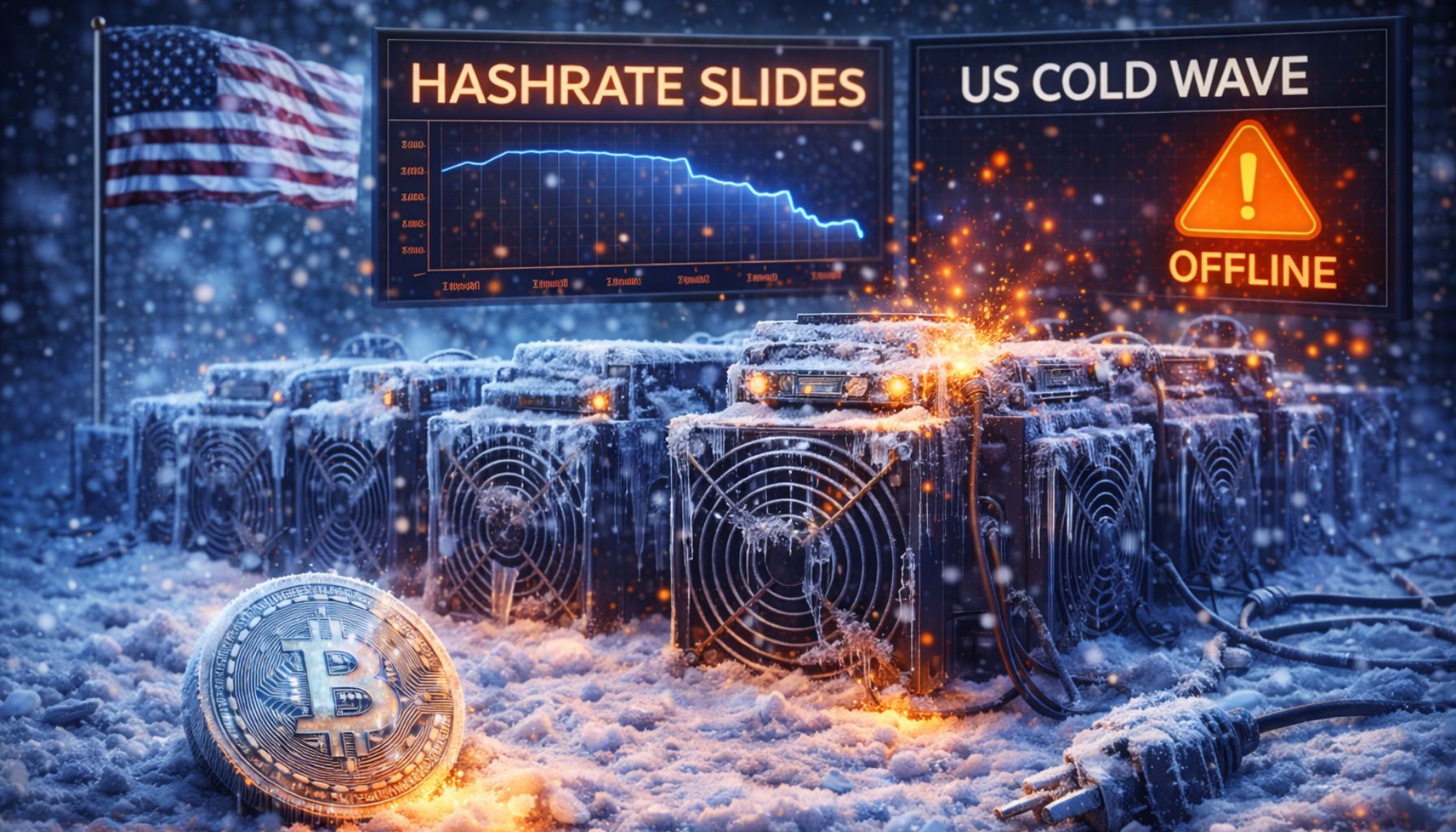 Bitcoin Hashrate Dips As Us Cold Wave Disrupts Mining-Bitrabo Bitcoin Hashrate Dips As Us Cold Wave Disrupts Mining