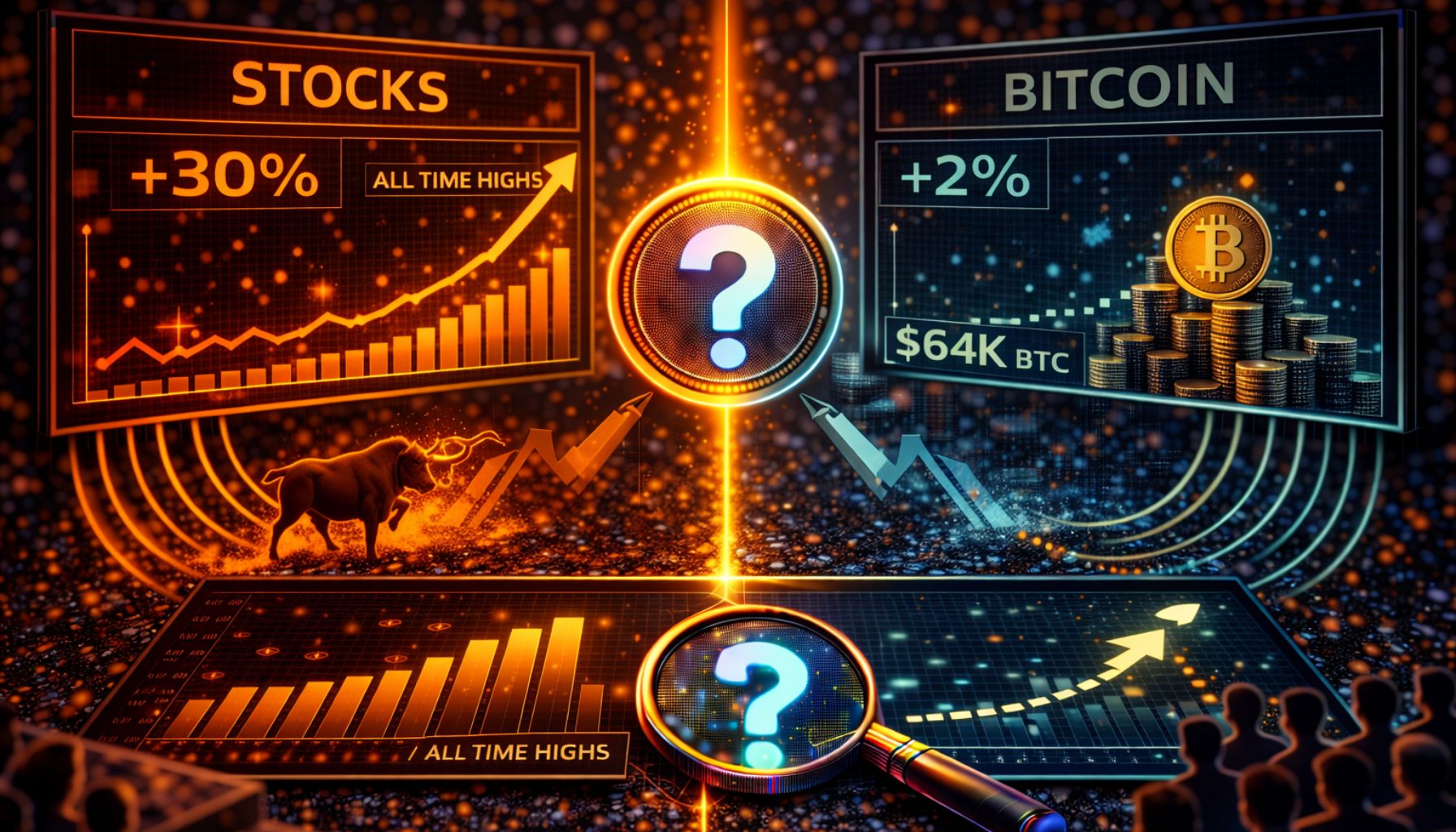 Bitcoin Trails as Stocks Soar: Is BTC Missing the Surge?