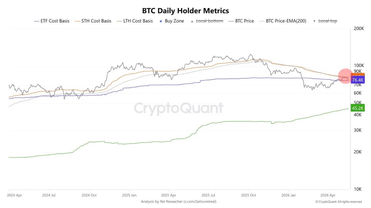 Bitcoin Positioned Between Two Major Holder Levels