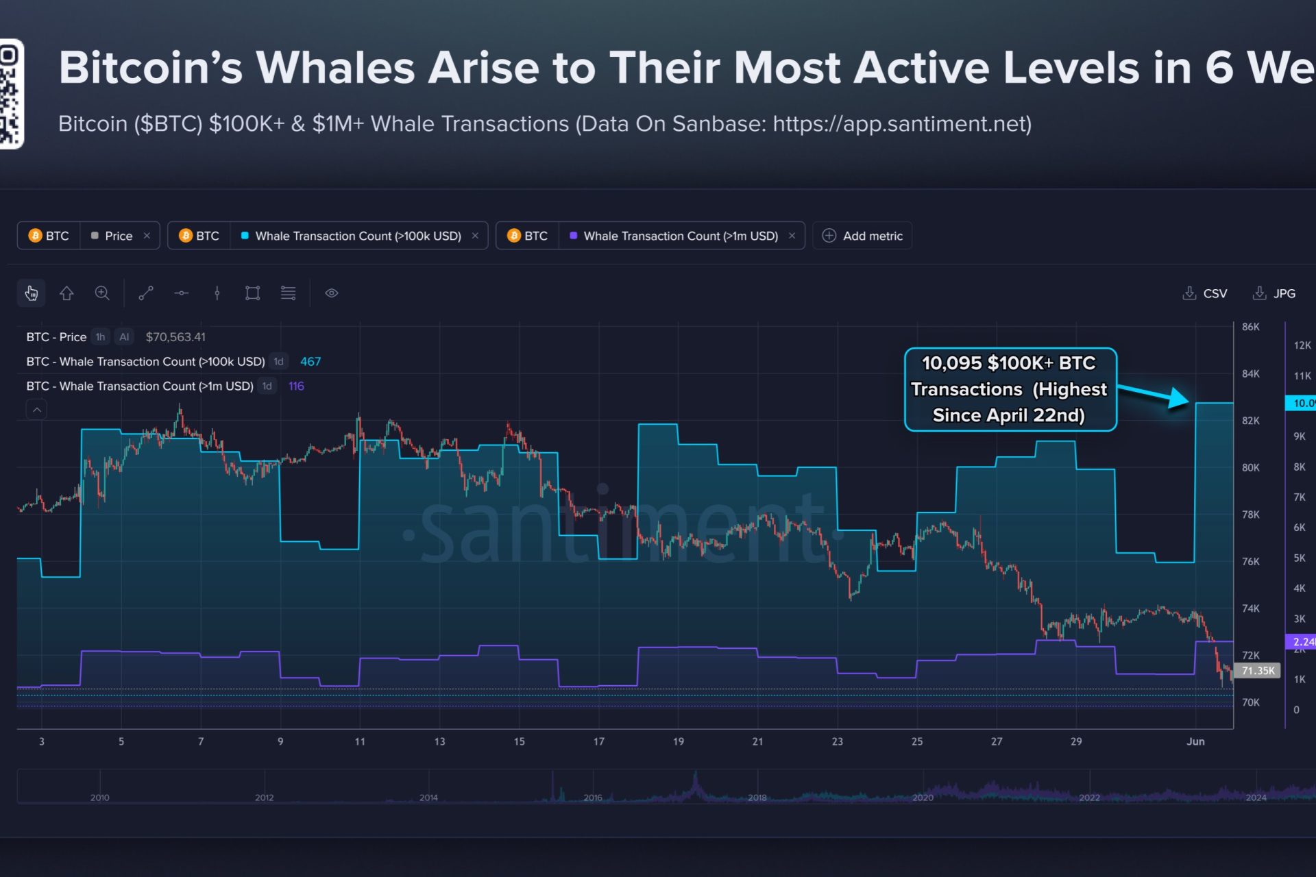 Bitcoin Whales Increase Activity as BTC Falls Below $67K