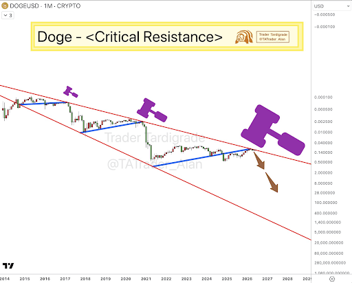 Dogecoin Price Reaches Key Level, Analyst Advises Caution