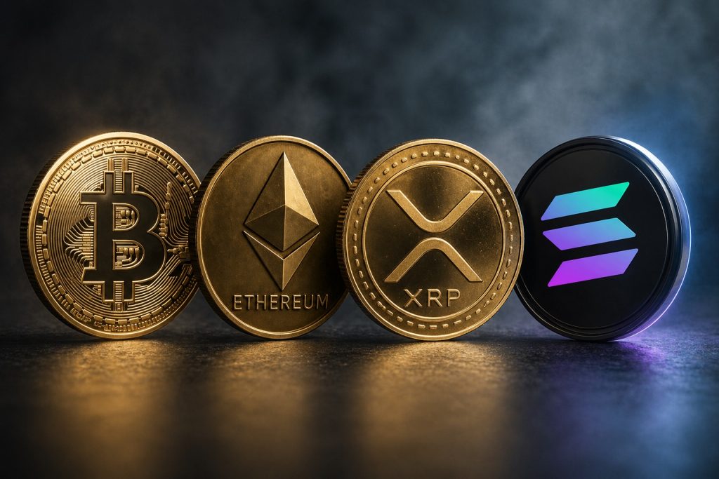 Analyst Shares Bullish Price Outlook for Bitcoin, Ethereum, XRP, Solana