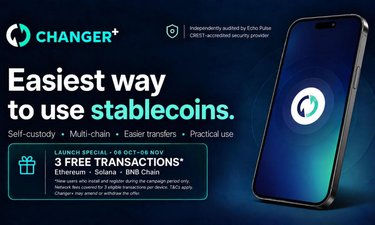 Changer+ Launches Self-Custodial Wallet for Stablecoins